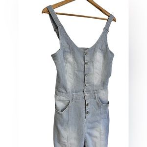 CI SONO Light Blue Wash Straight Leg Overalls
